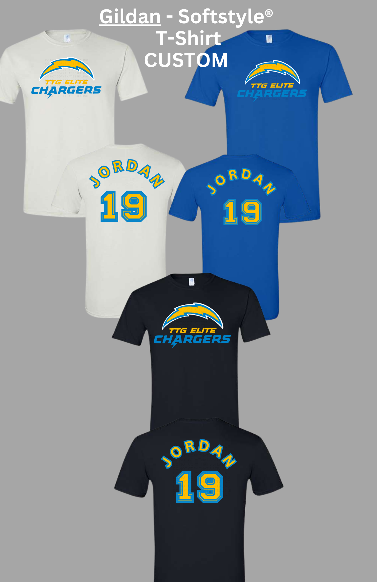 Chargers TTG Elite short sleeve soft-style custom