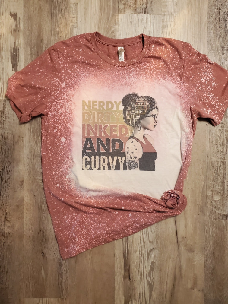 Nerdy, Dirty , Inked & Curvy unisex short sleeve shirt